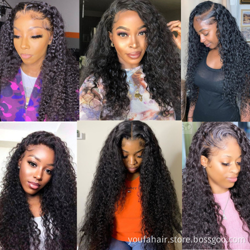 Private Label Water Wave Human Hair 4x4 HD Lace Closure Wigs Wholesale Factory Price Virgin Hair Closure Wigs for Black Women